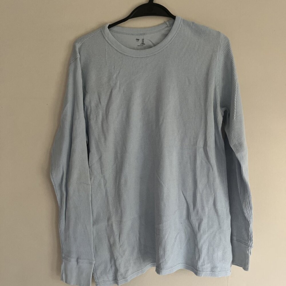 Gap Light Blue Long Sleeved Lightweight Cotton Top Size Small